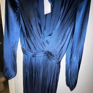 Mango Satin Navy Blue Jumpsuit NYE